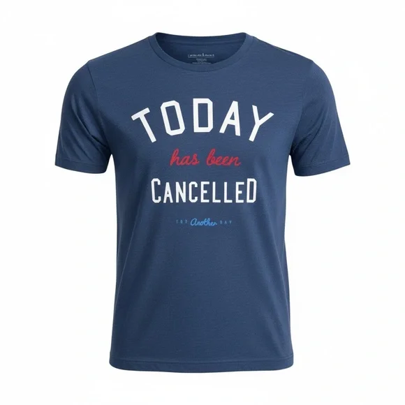 H&M “Today Has Been Cancelled” Graphic Tee – Navy – Size M - Picture 1 of 7